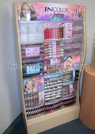 Chine Plancher cosmétique d'affichage de maquillage de vente au détail de présentoir de rouge à lèvres en bois fournisseur