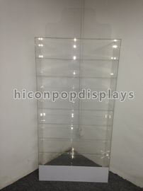 Chine Parqueter de grandes vitrines acryliques transparentes pures de cosmétiques avec des étagères fournisseur