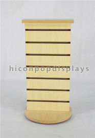 Chine Partie supérieure du comptoir en bois basse ronde de présentoir de Slatwall de 2 manières de support d'affichage de fileur fournisseur