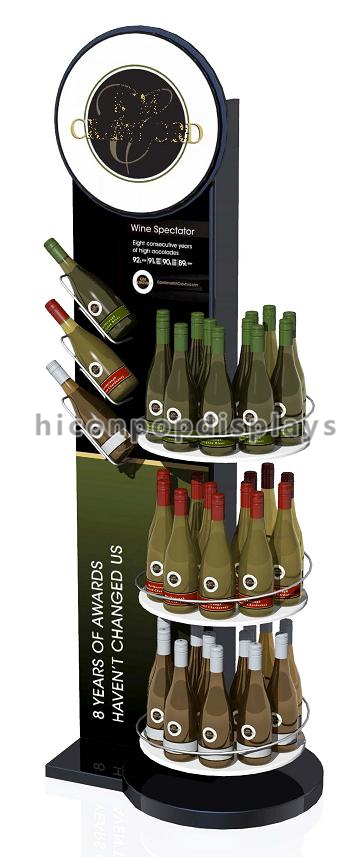 Supports d'affichage de rangée du présentoir de vin de plancher 3 pour les magasins de détail
