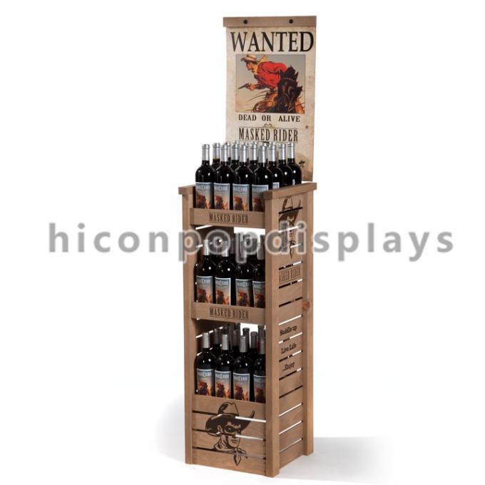 Montages en bois au détail d'expositions de marchandises de présentoir de vin