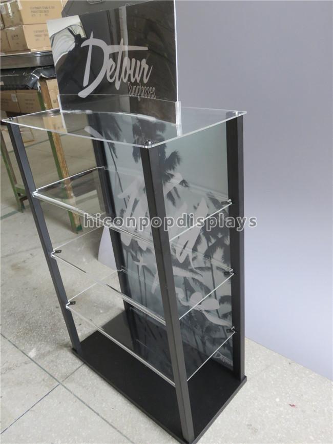 Couleur transparente de verrouillage acrylique libre de vitrine de Sunglass promotionnelle