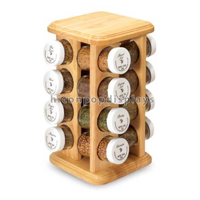 La coutume en bois de table durable 25 de supports d'affichage met le support en bouteille de pot de sucrerie/épice