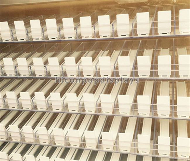 50 poussoirs dégagent la vitrine acrylique de tabac de cadre pour le dessus de table de magasin de détail