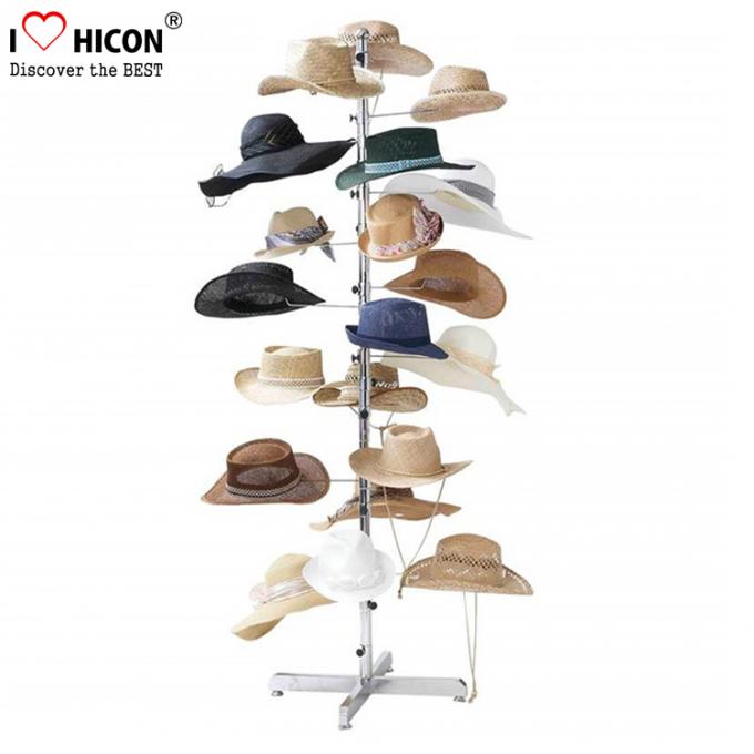Libérez le support tournant debout de chapeau du présentoir de chapeau en métal 7-Layer pour le magasin de détail