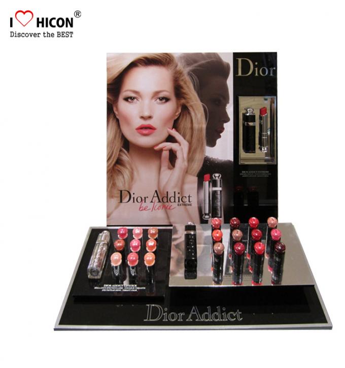 Support d'affichage acrylique de rouge à lèvres de POP de Cometics de merchandisage visuel fait sur commande de magasin