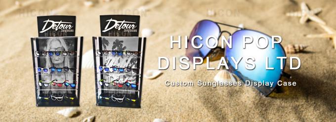 Support d'affichage bas en bois lumineux par noir de lunettes de soleil d'Eyewear pour Rayban Sunglass