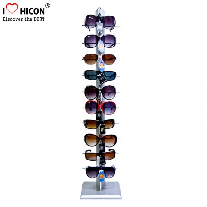 Rangée simple 10 paires d'Eyewear de vente au détail d'expositions de marchandises de support de matériel en métal