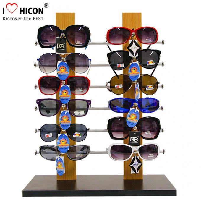 12 paires de Sunglass de bureau en bois d'affichage, conception simple faite sur commande de support d'affichage d'Eyewear