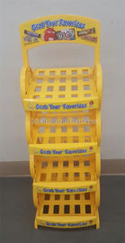 Chine Présentoirs de plancher de merchandisage de chocolat de supermarché couleur de jaune de 4 couches fournisseur