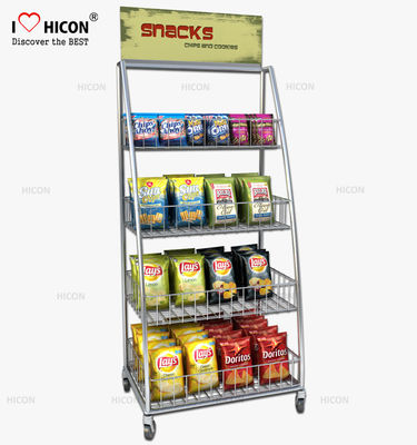 Chine Freestanding Point Of Purchase Wire Snack Chip Bag Display Racks fournisseur