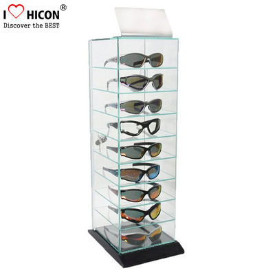 Chine Rangée de rotation verrouillable de la vitrine de lunettes de soleil 8 adaptée aux besoins du client fournisseur