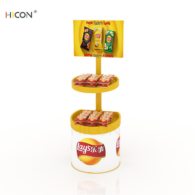 Chine Pomme de terre Chips Display Cases en métal jaune pour la vente en gros de service de traiteur fournisseur