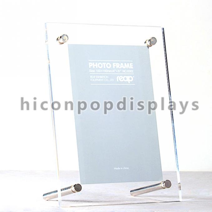 La photo acrylique claire de ménage se tient/présentoir de table de photo