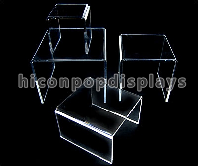 Présentoirs acryliques clairs carrés, présentoir acrylique pour des chaussures