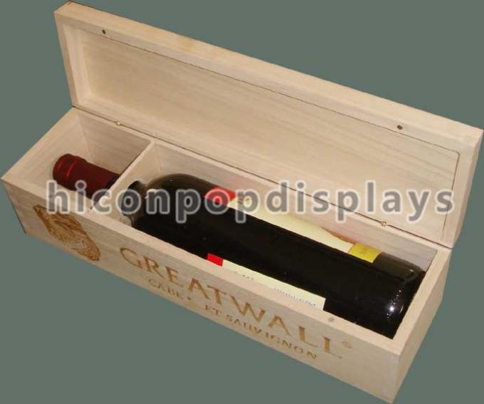 Vitrine en bois simple de vin pour le magasin de vin, boîte de présentation de vin