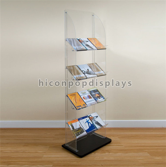Les montages de magasin de détail de livre dégagent le présentoir acrylique de plancher avec l'écran d'affichage à cristaux liquides