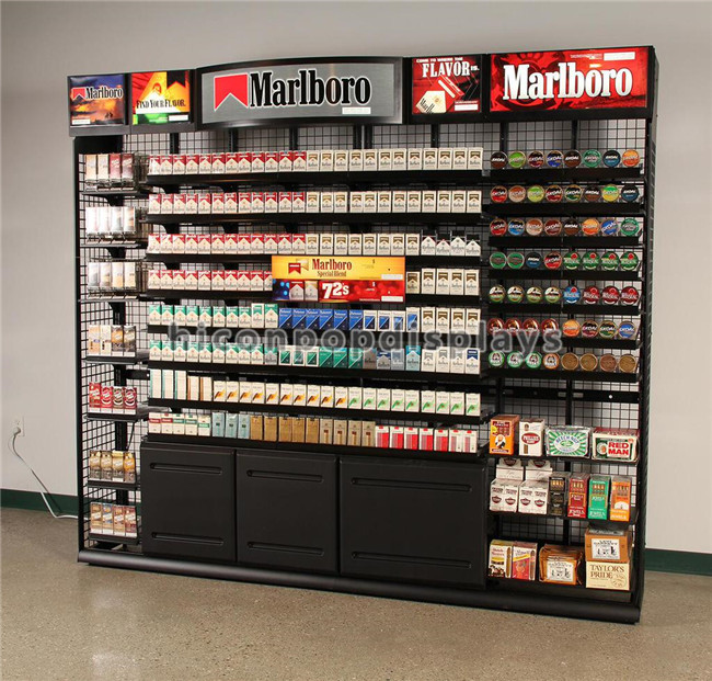 Les supports d'affichage faits sur commande en métal de magasin de détail ont étamé le support d'affichage de tabac de cru