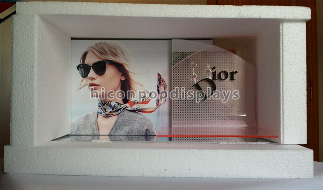 Plateau en acier d'affichage de Sunglass d'Eyewear de miroir acrylique au détail d'expositions de marchandises
