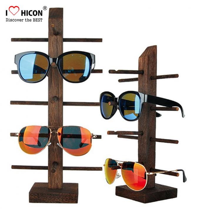 Affichage commercial Rods d'Eyewear de partie supérieure du comptoir de magasin de monocle pour 5 paires de lunettes de soleil