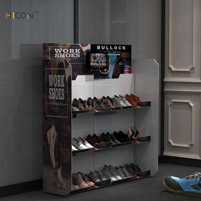 Support d'affichage acrylique fait sur commande du stockage 3-Tier de chaussure avec l'écran d'affichage à cristaux liquides